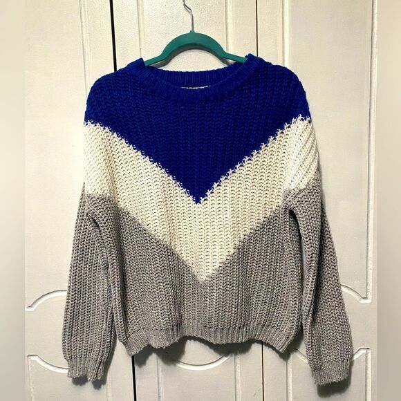 Garage Color Block Cable Knit Sweater boxy P/S - Picture 1 of 7